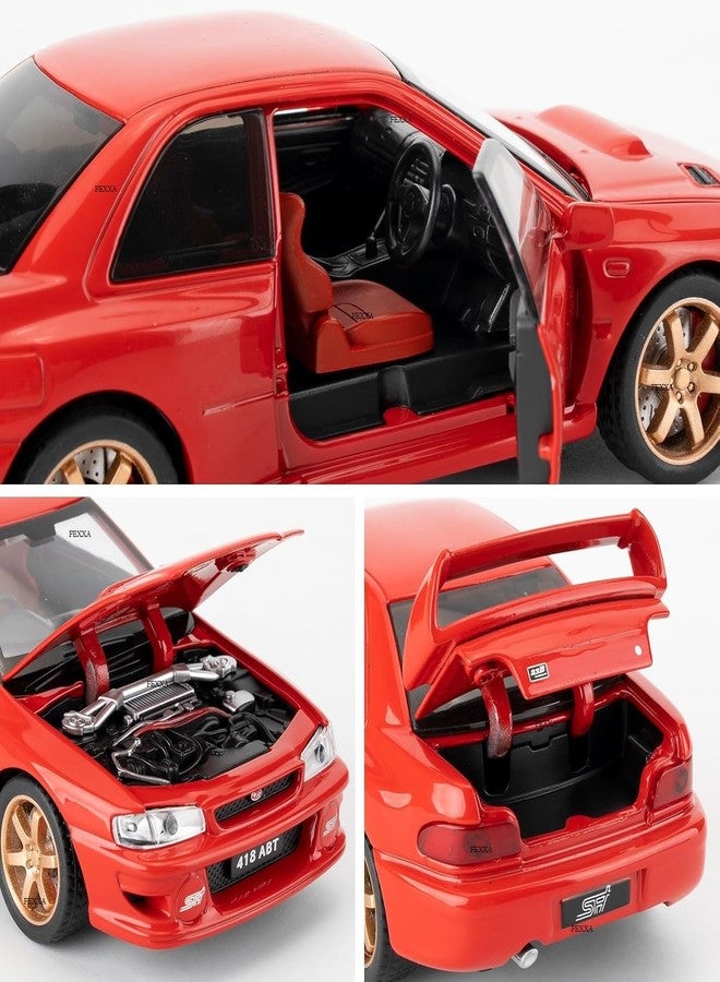 FEXXA سيارة FEXXA 1/32 متوافقة مع سيارة سوبارو إمبريزا WRX STI النموذجية، لعبة سيارة قابلة للتحصيل تعمل بالسحب للخلف مصنوعة من المعدن المصبوب مع أصوات وأضواء للأطفال والأولاد والبنات والكبار، هدية (أحمر) - Image 5